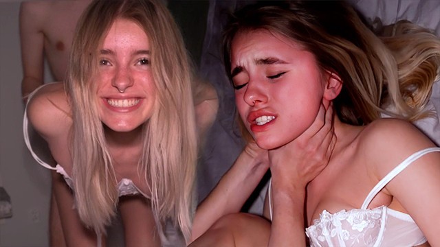 Submissive teen strangled and fucked - she likes it weird