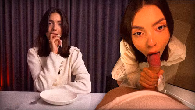 An attractive girl came on a date and realized she had no cash