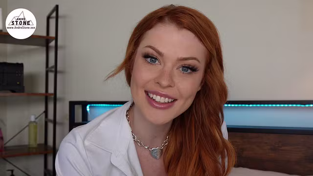 Sexy redhead college co-ed Ellie Clutch seduces her teacher